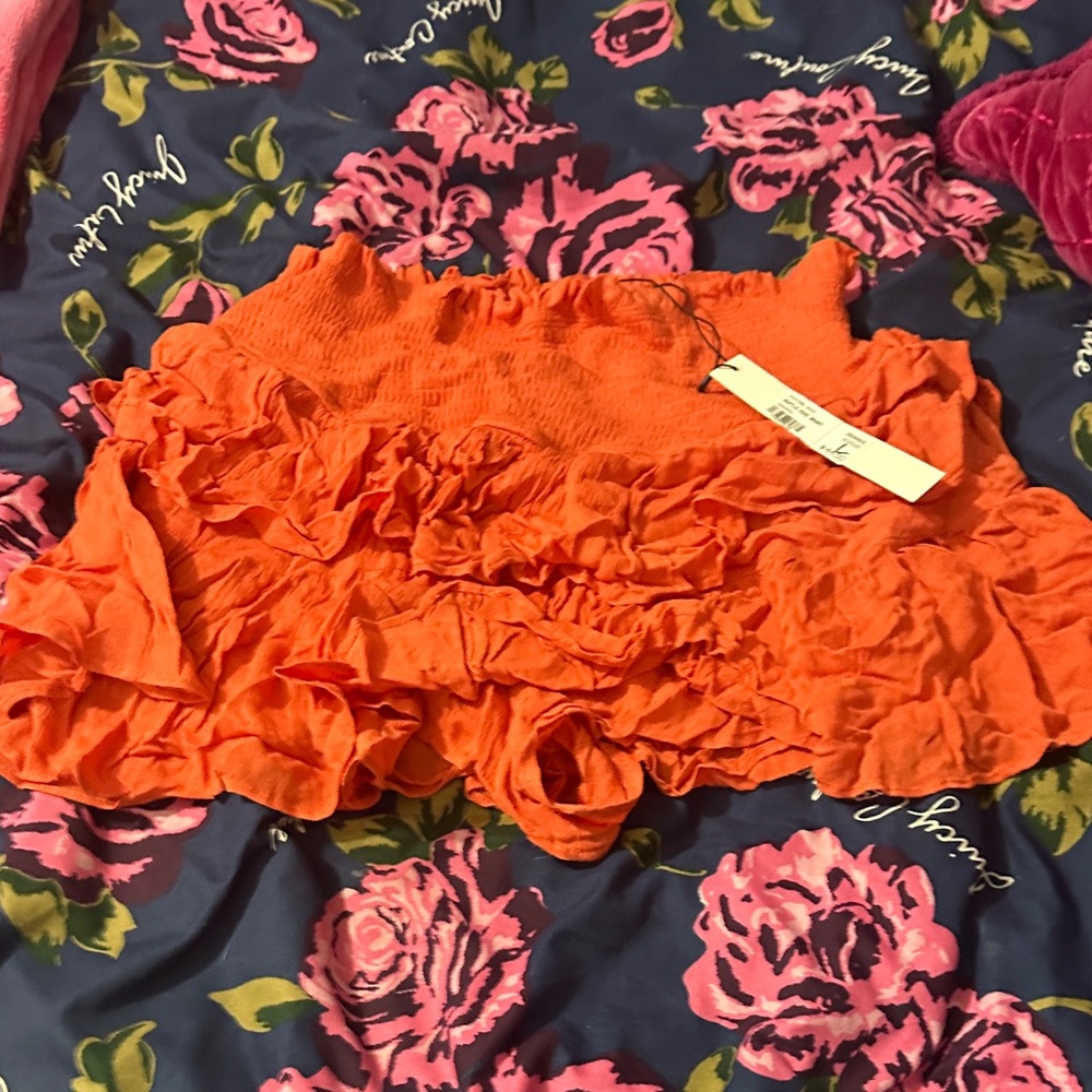 Mustard Seed Orange Ruffle Skirt
